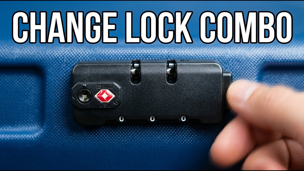 3-digit combination lock on a checked suitcase